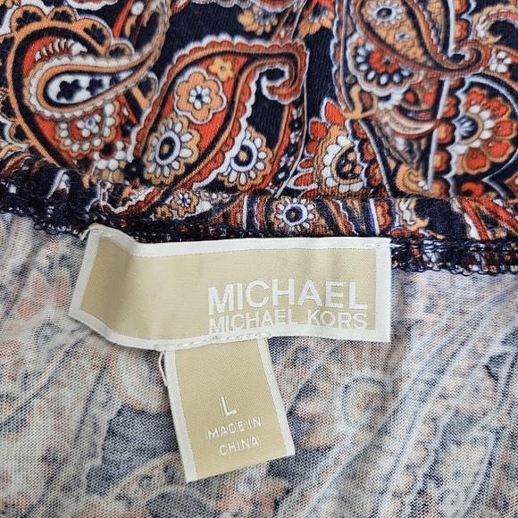 Michael Kors Tank Top Paisley Floral Sleeveless Keyhole Neck Shirt Large - Picture 5 of 8